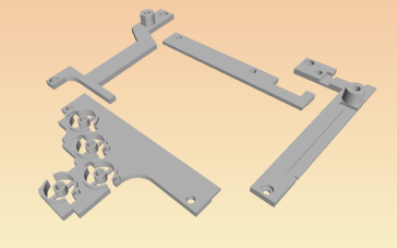 Four-piece display holder, threaded inserts